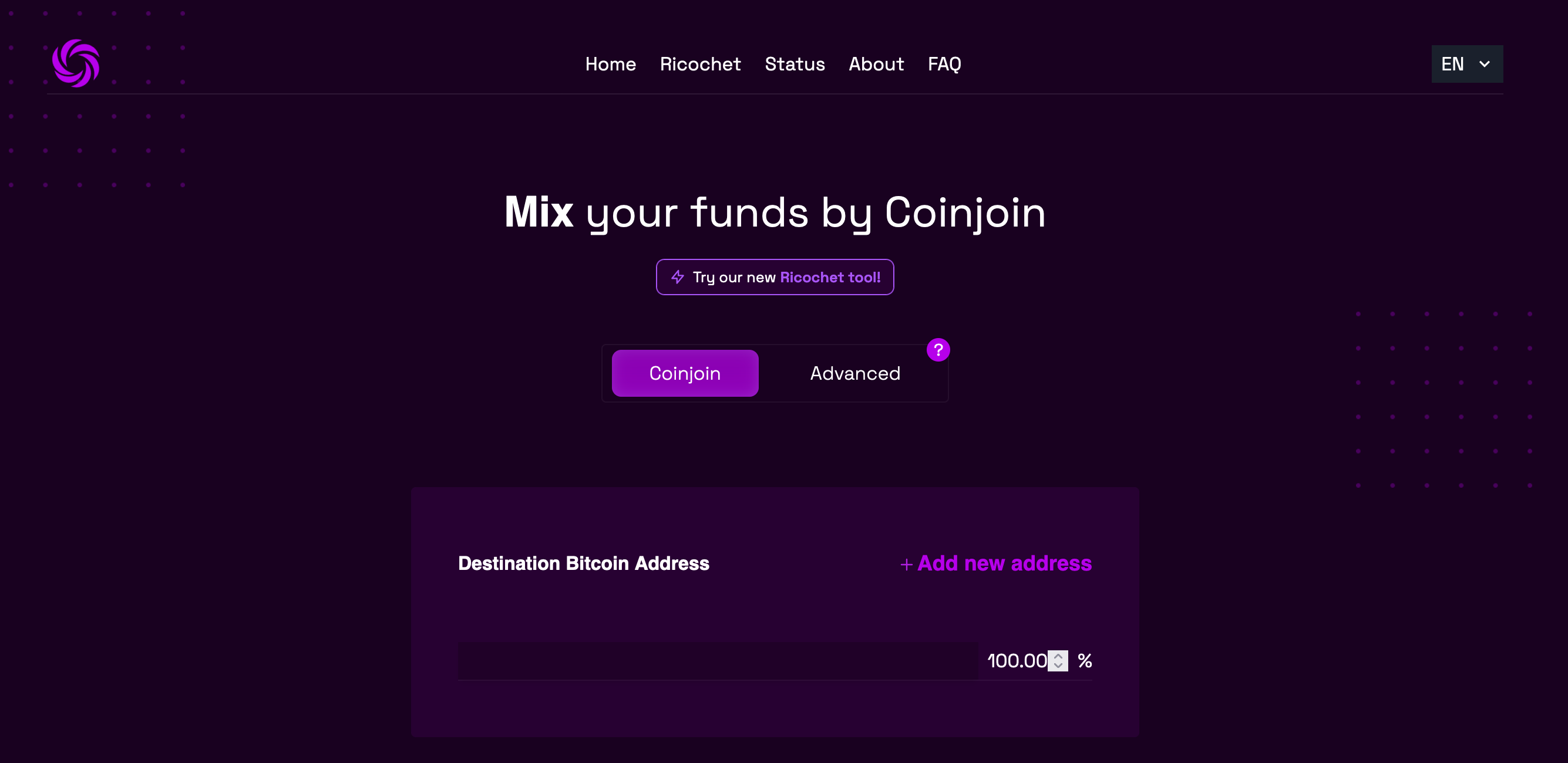 Screenshot of the Mixero mixer web interface
